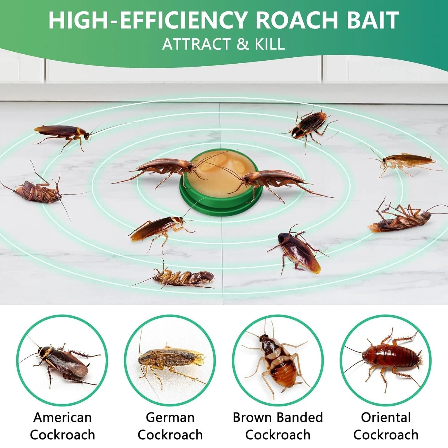 Moonspry Roach Killer, Roach Bait Powerful Cockroach Repellent Effective