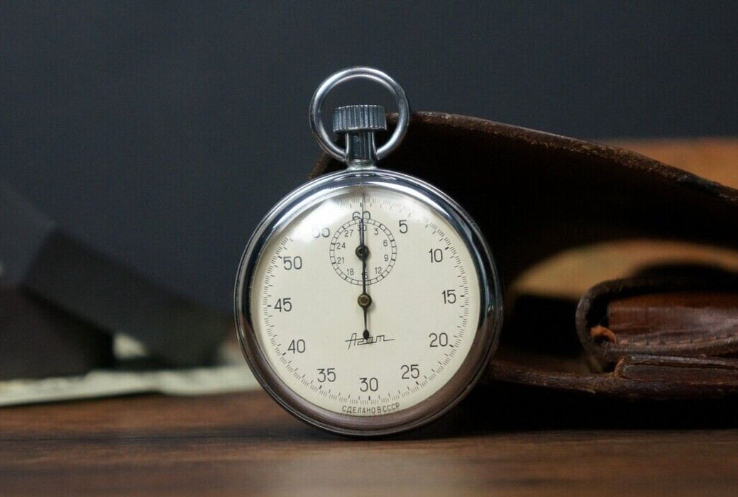 Vintage Stopwatch, Soviet Stopwatch Agat, Mechanical Stopwatch, USSR chronometer