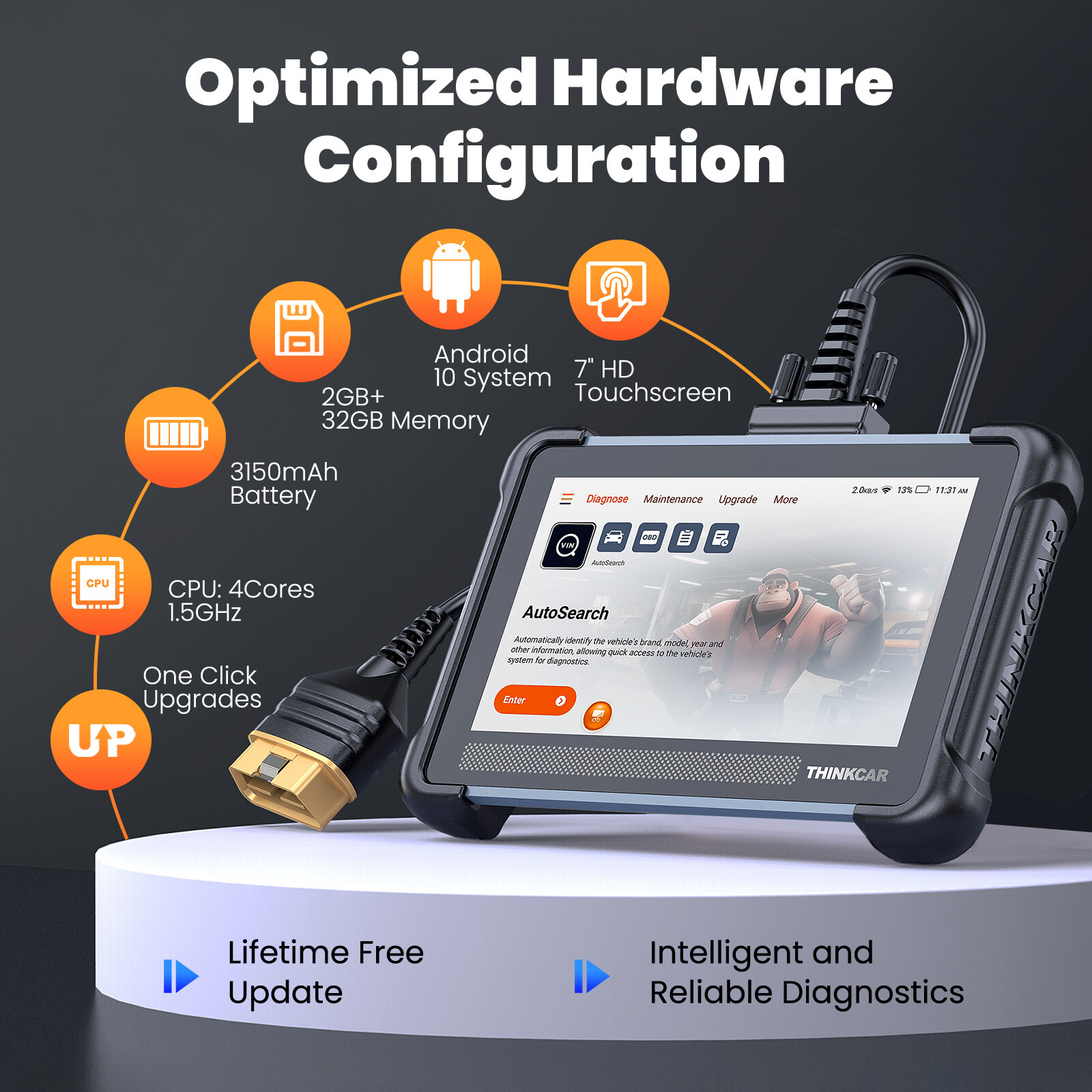 THINKSCAN 672 Car Bidirectional Diagnostic Tool OBD2 FCA Code Scanner ALL System