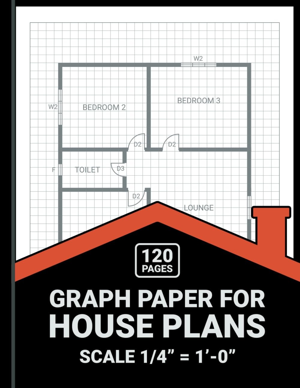 Graph Paper for House Plans: 1/4 Scale Graph Paper Notebook (1/4 Inch Squares),