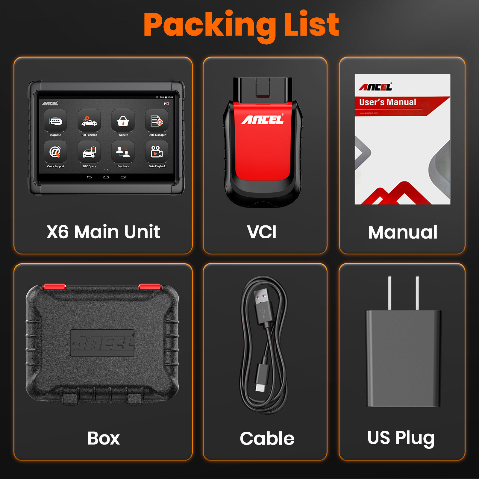 ANCEL X6 Bidirectional Scan Tool OBD2 Scanner Auto Diagnostic Tool All System
