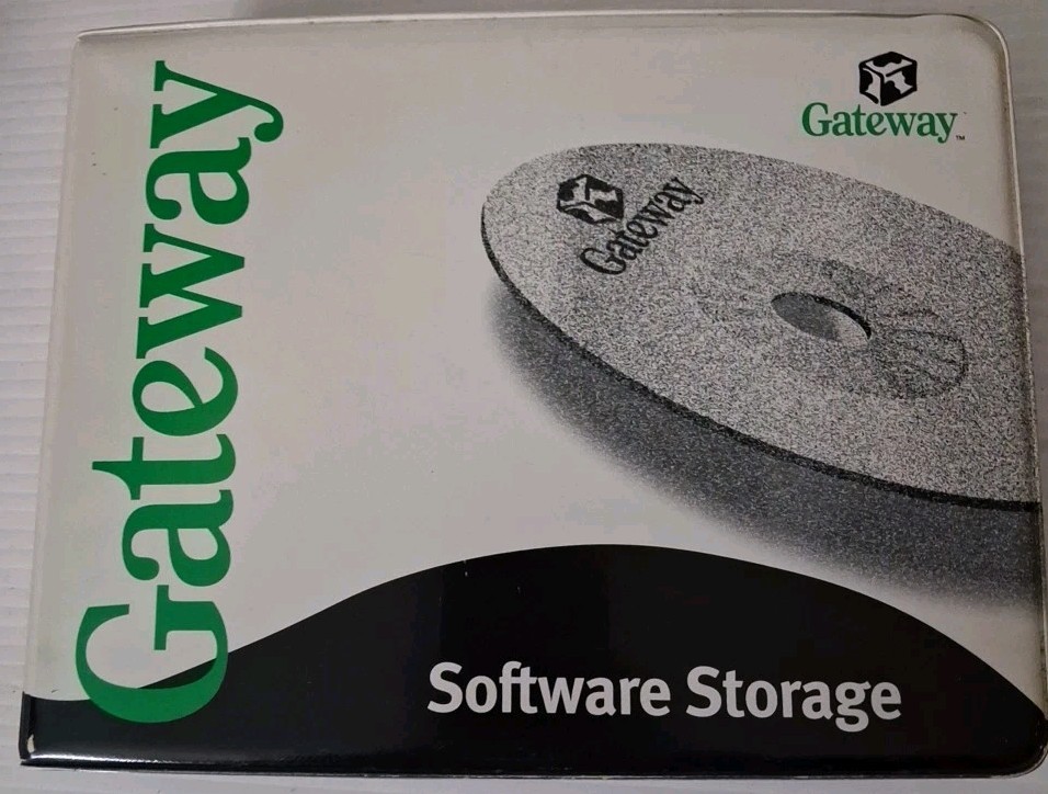 Vintage Gateway Software Disc Storage Binder w/  Works Suite Product Key