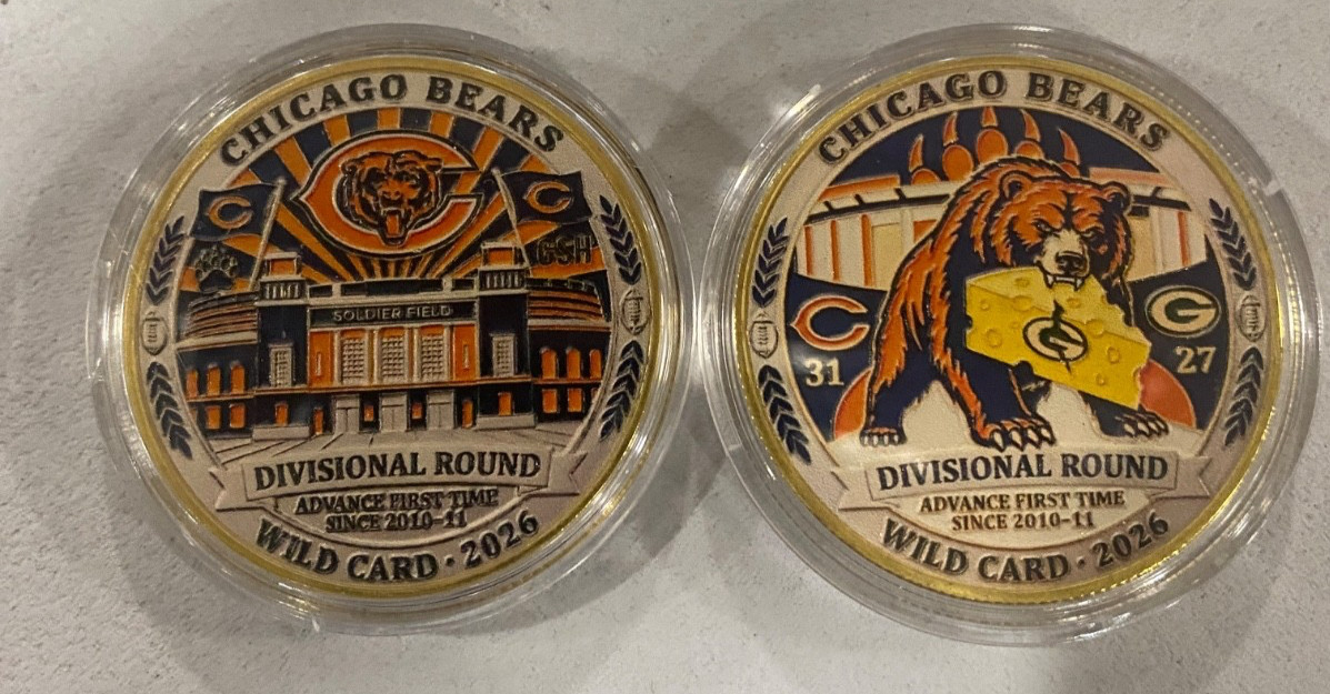 Chicago BEARS 2025-26 Division Championship Wild Card Challenge Coin 31-27