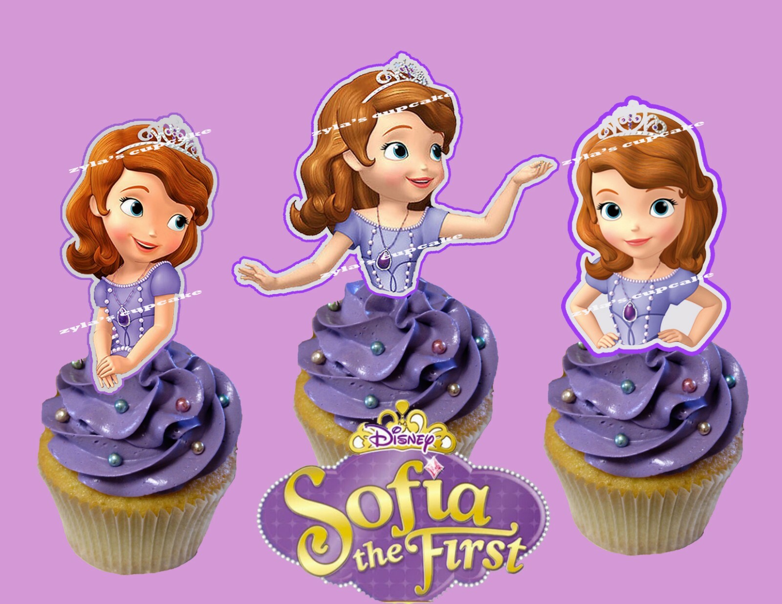Princess Sofia the First  Cupcake Topper (12pcs)