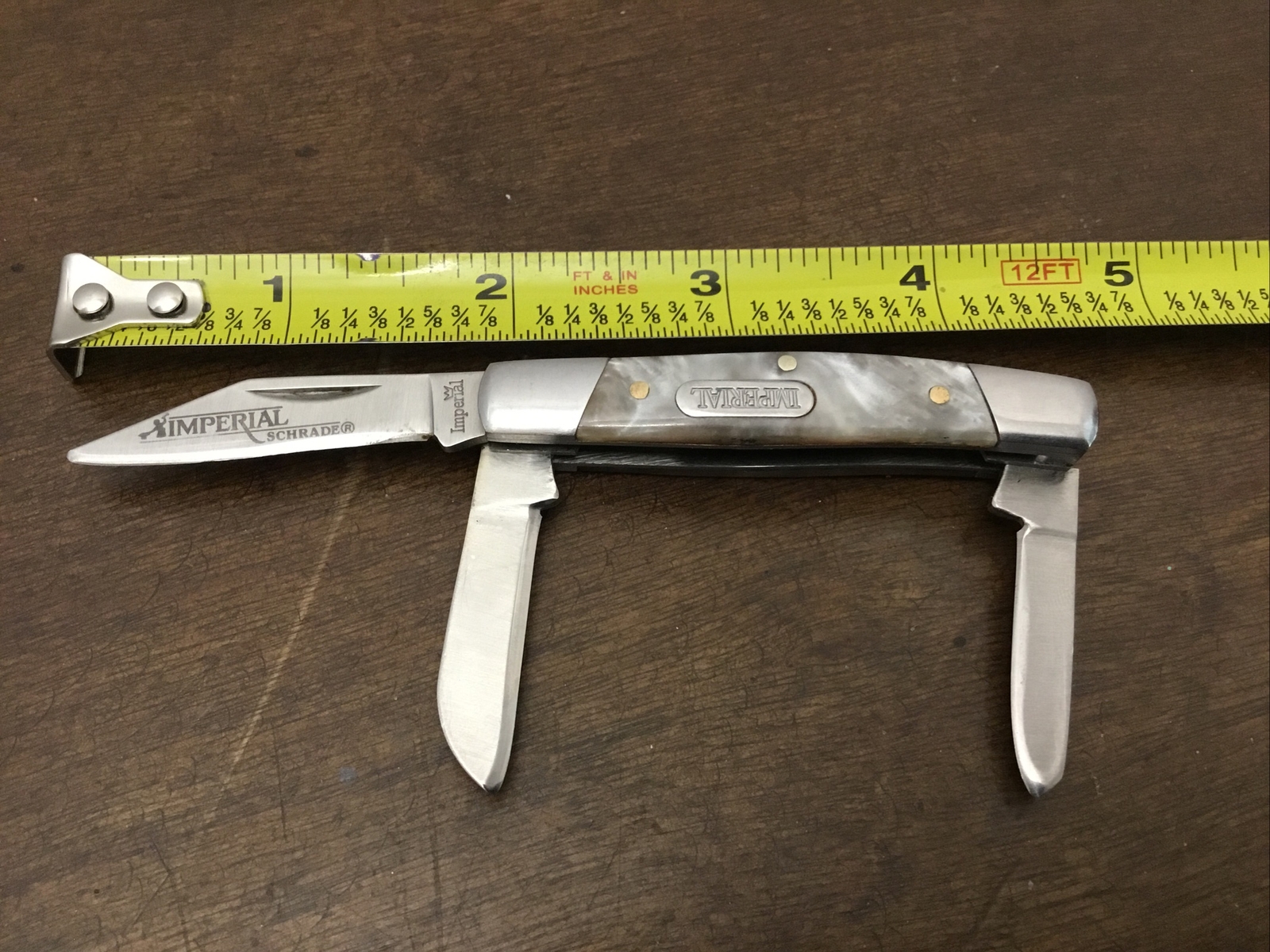 SCHRADE Imperial Cracked Ice Small Stockman 3 Blade Folding Pocket Knife IMP14