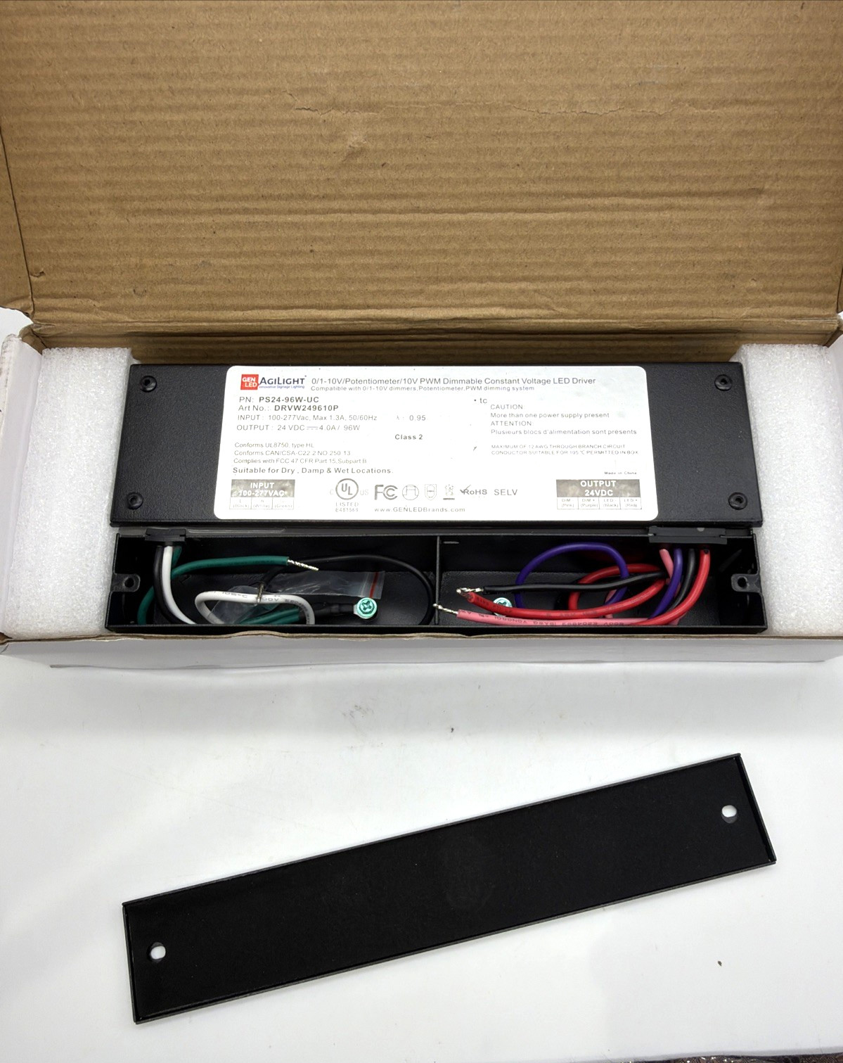 AgiLight PS24-96W-UC 96W 24V Dimmable Constant Voltage LED Driver Lot of 2 NEW