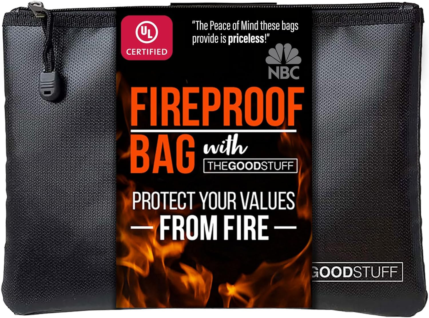 Fireproof Money Bag for Cash (10" x 13") – Waterproof Document Holder with Zippe