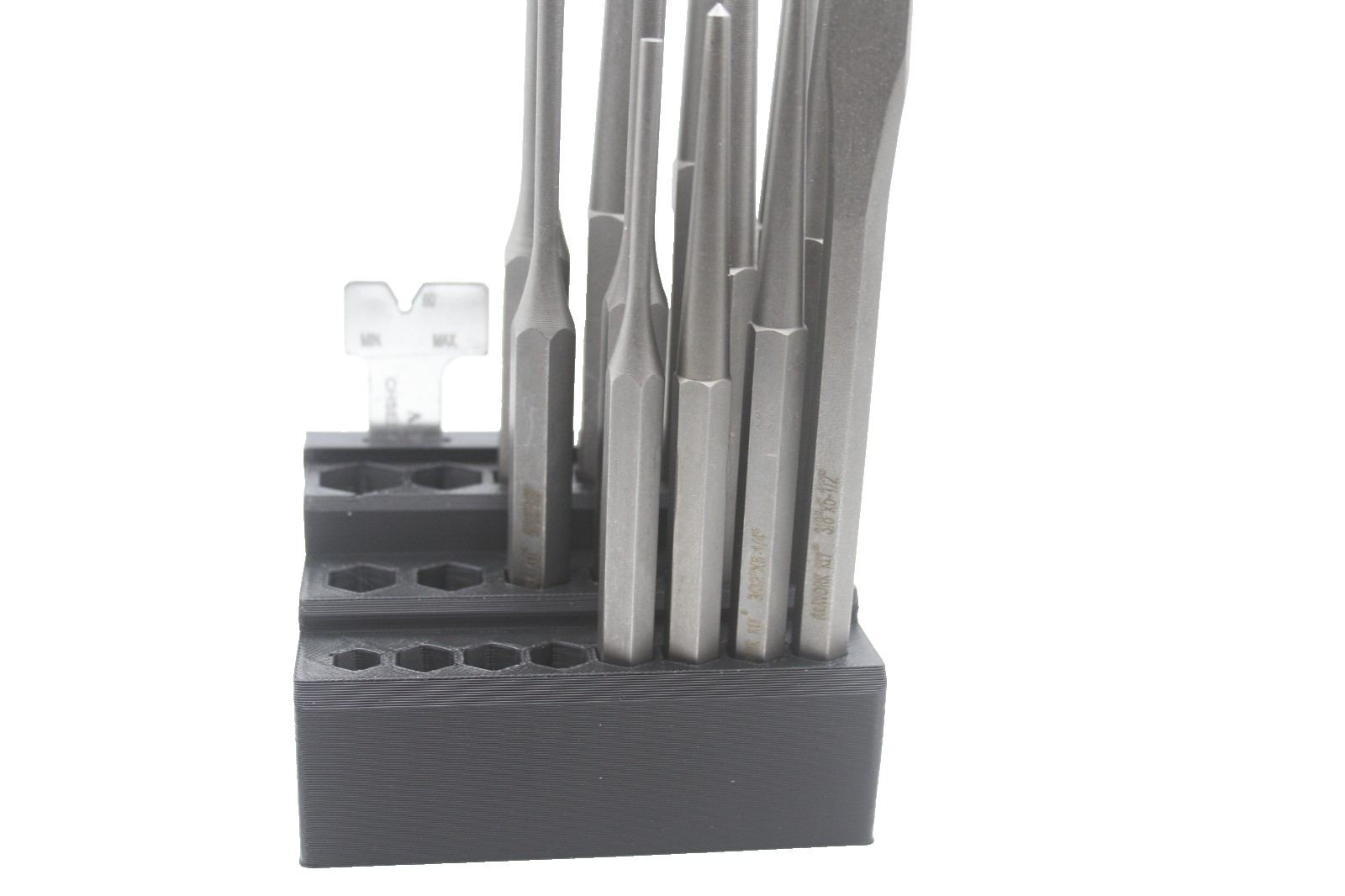 20-Hole Punch and Chisel Organizer Rack & Wall Mount – 3D Printed Storage