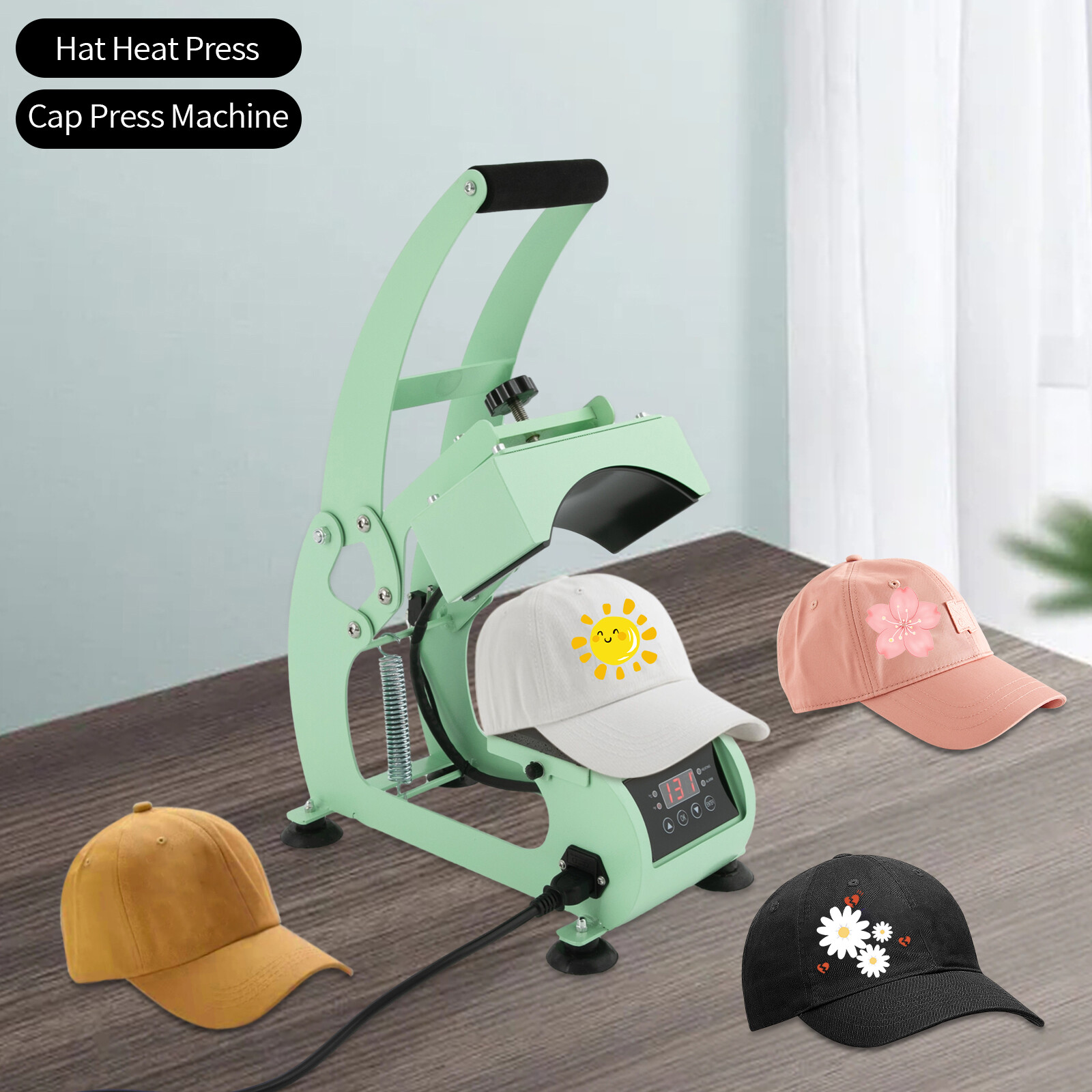 2-In-1 Hat Heat Press Machine Heating Plate Temperature Control Press Machine