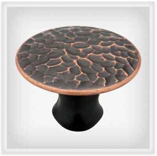 1-1/2" Hammered Sweepy Knob Bronze with Copper Highlights