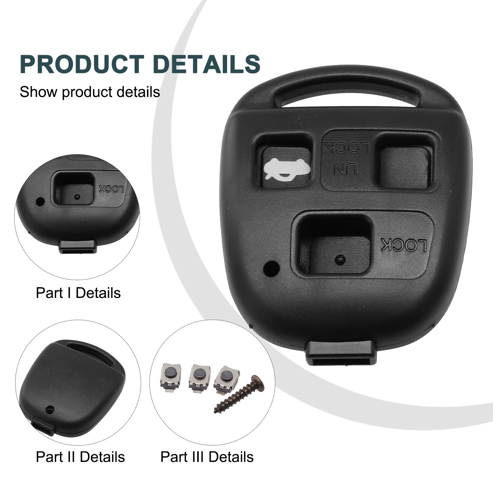 For Toyota For Land High Quality Cruiser Car Remote Key Button Pad Shell Case