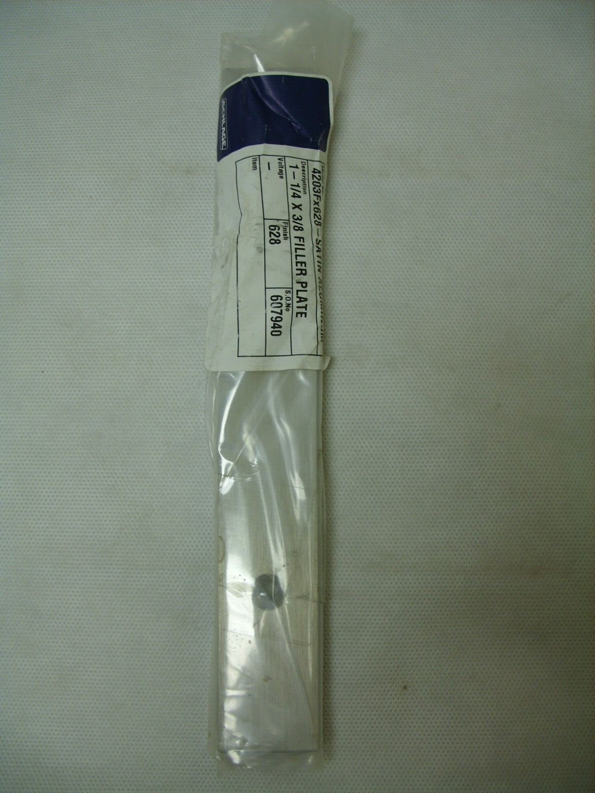 Schlage Commercial Door Lock- Satin Aluminum Filler Plate 4203F / 4203Fx628 NOS