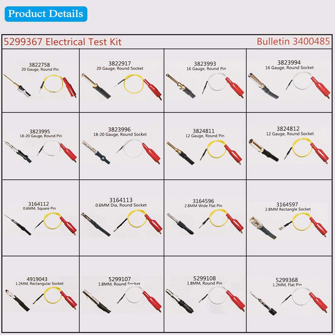 5299367 Electrical Test Lead Cable Set For Cummins Circuit Connection/Experiment