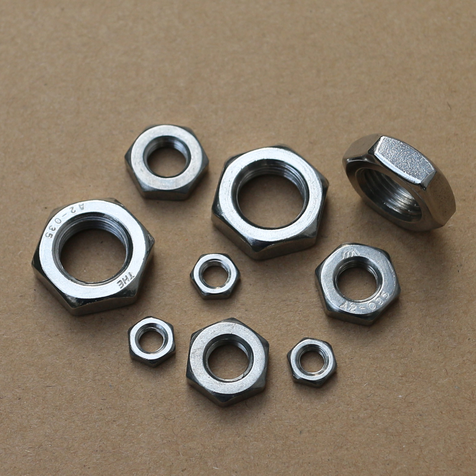 304 Stainless Steel Select Size M2 - M16 Thin Hex Nuts Right Hand Fine Thread
