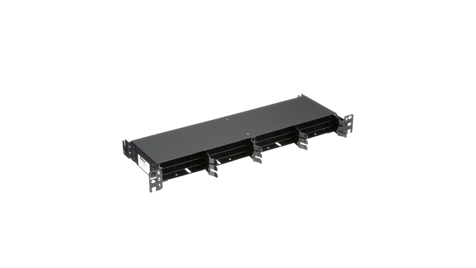 Panduit PAN-NET FLEX1UPN06 = HD Flex™ Fiber Panel, 1 RU, 6 Port Rails, Black