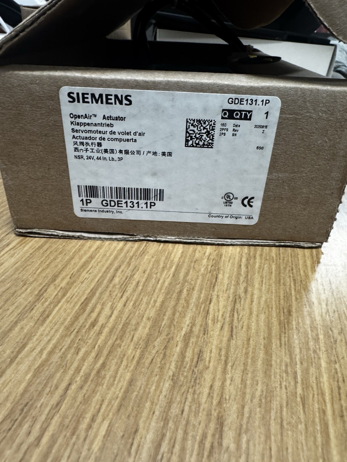 Siemens Electronic Damper Open Air Actuator (GDE131.1P)