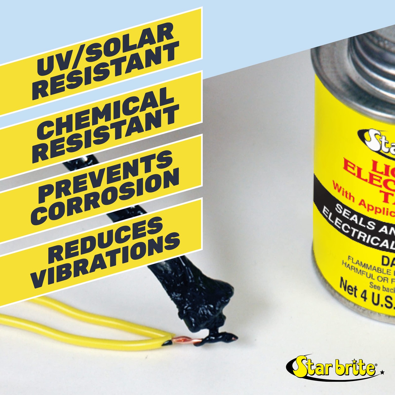 Liquid Electrical Tape with Applicator Brush Cap Black4 OZ. (084104B)