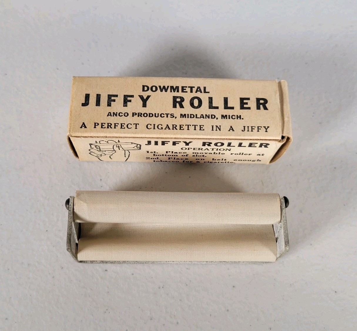 Jiffy Roller Downfall Cigarette Roller ANCO Midland Michigan Vintage Tobacco