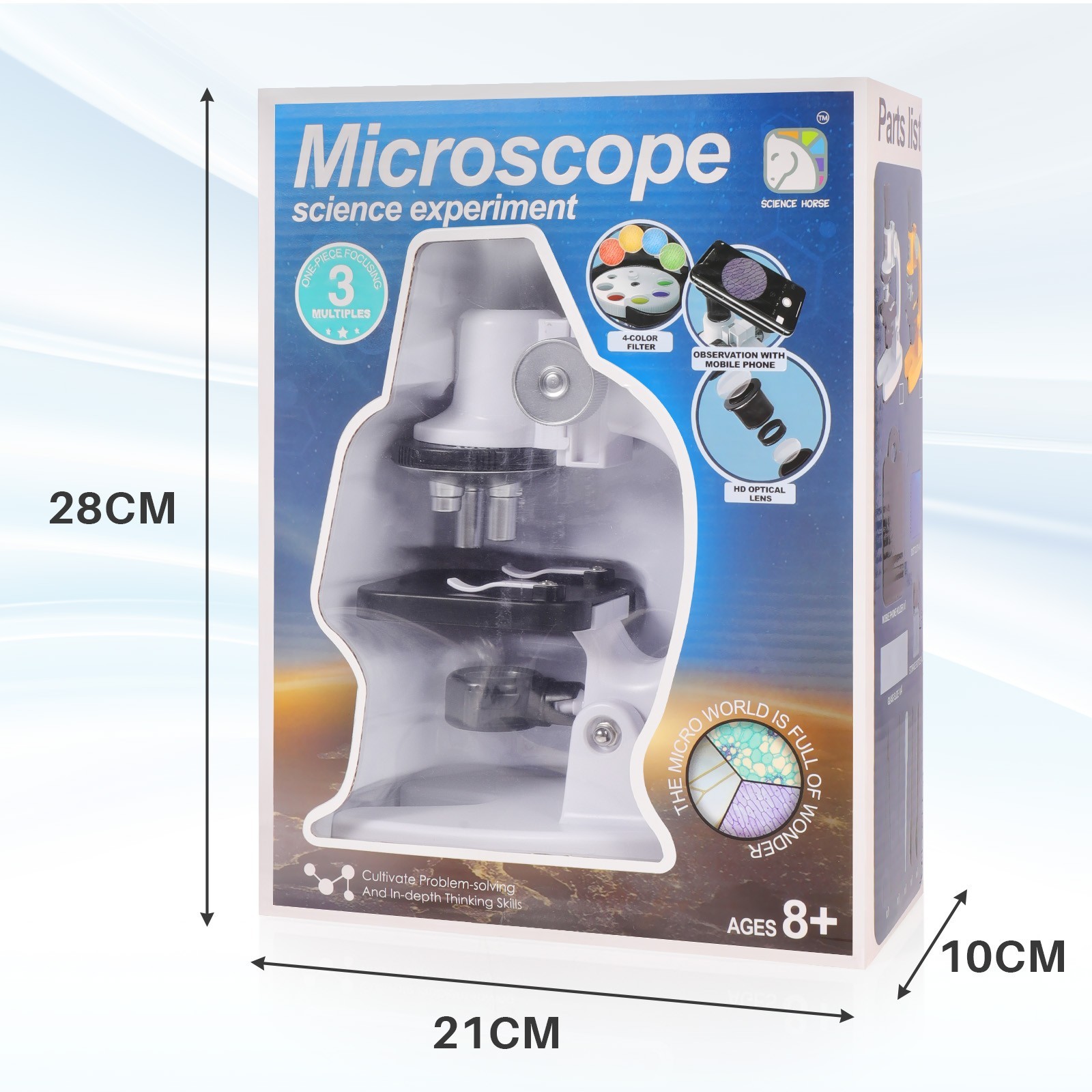 Kids Biological Microscope Students Laboratory 200x 600x 1200x Magnification