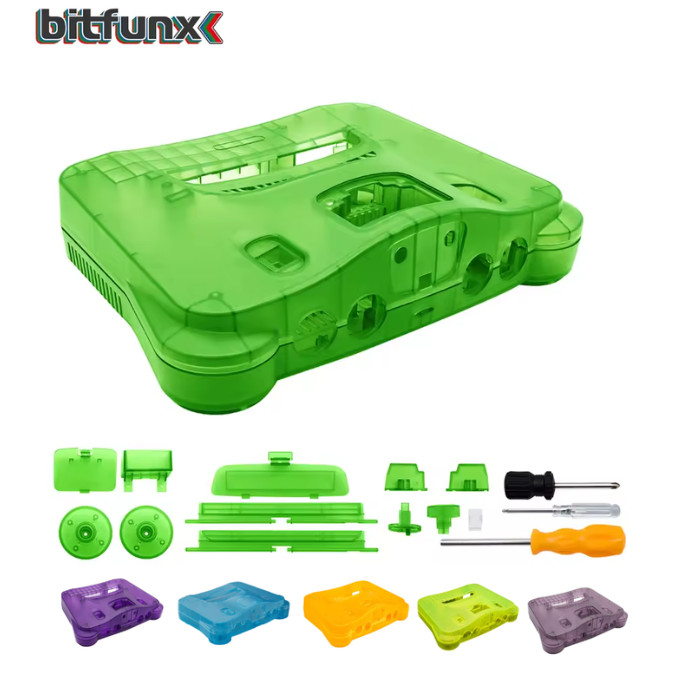 Replacement Shell Transparent Console Housing for Nintendo 64 N64