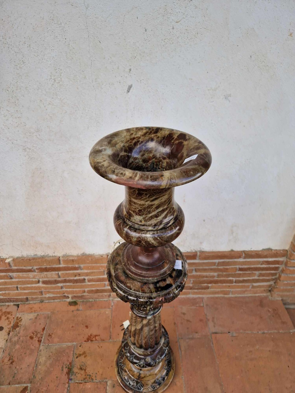IMPONENTE VASO / LUME IN ALABASTRO (LAMPADA, PIANTANA)