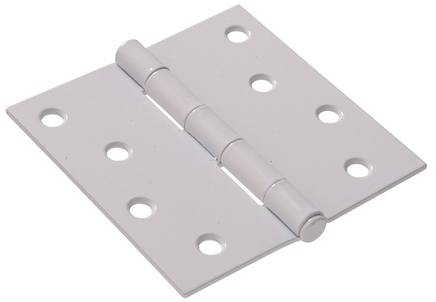 851276 4" Residential Door Hinge Square Corner Removable Pin Full Mortise White
