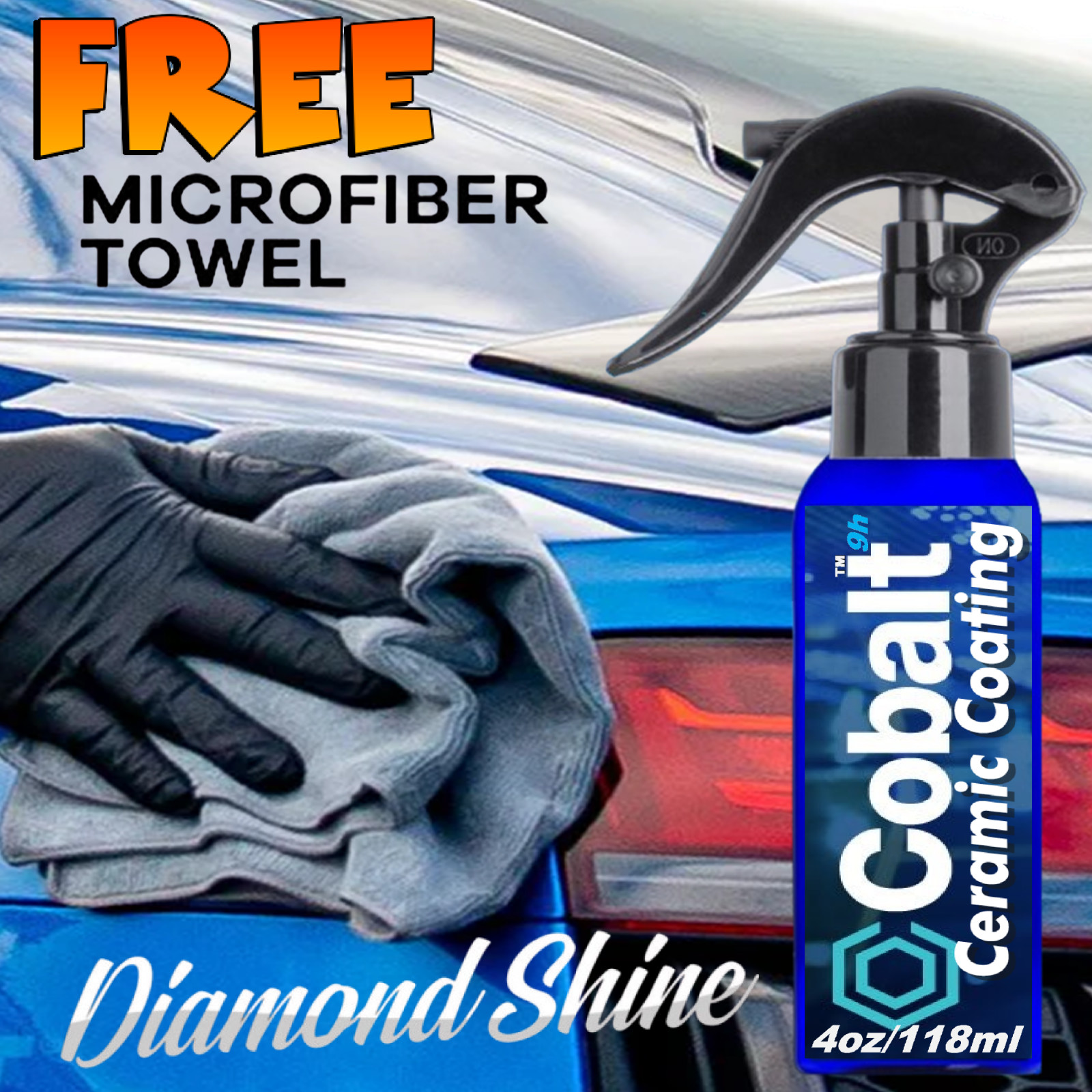 XTREME NANO CERAMIC CAR COATING SPRAY COBALT CERAMIC COATING - 4 OZ KIT