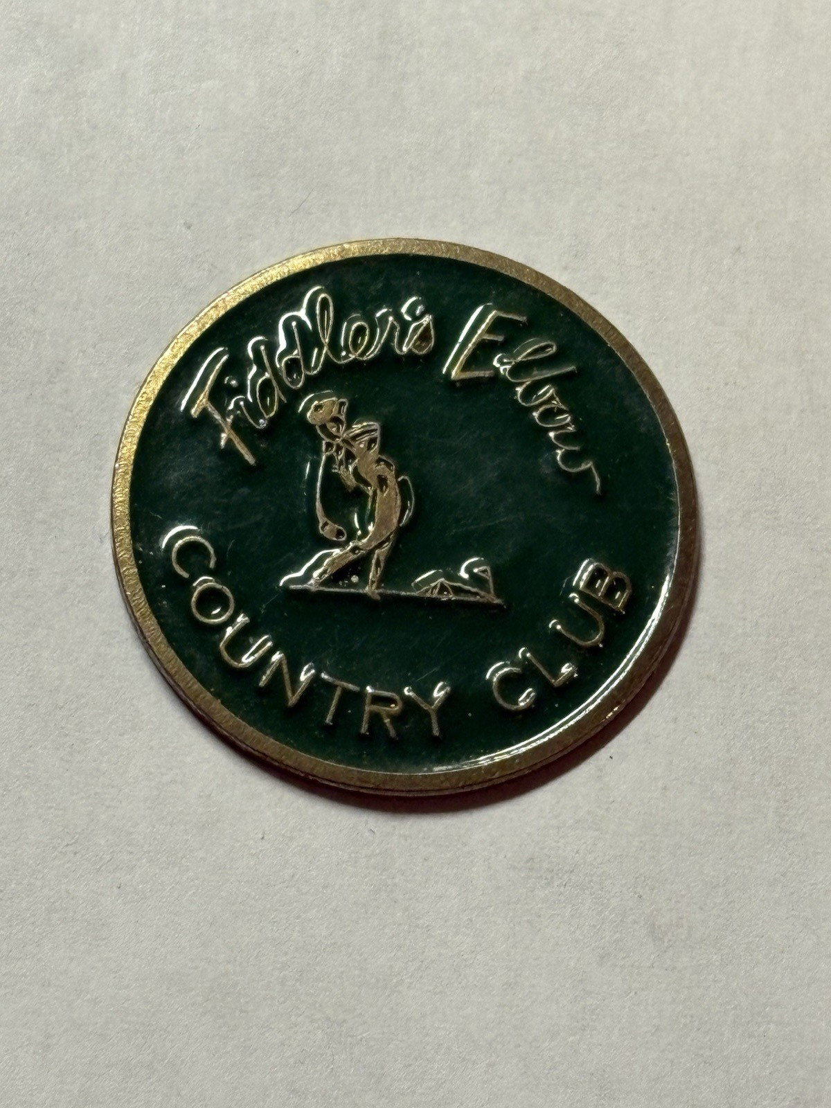 Rare Fiddler's Elbow Country Club 1" Coin Style Golf Marker - Bedminster, NJ