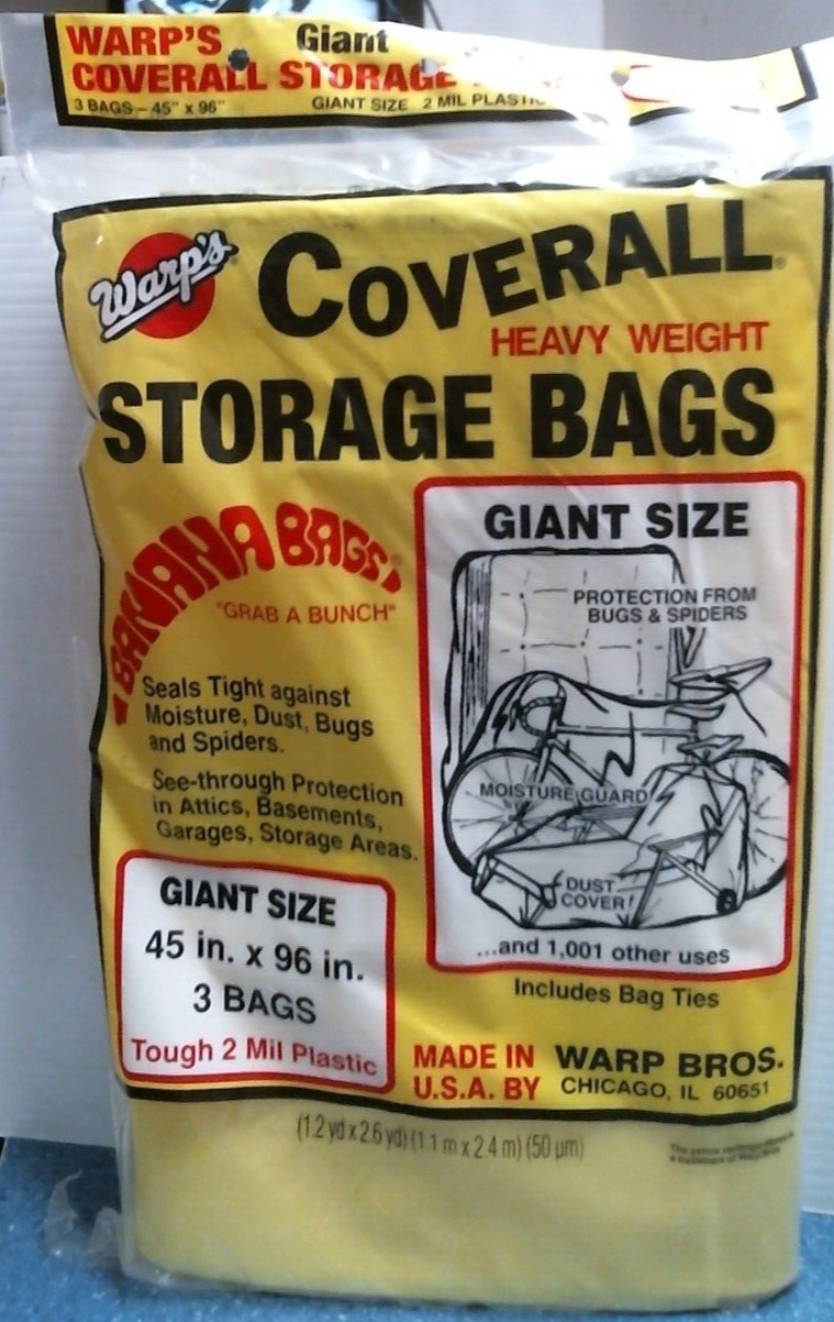 Wraps Coverall Heavy Weight Storage Bags, 3pk., Yellow 45" X 96"  (42150) FS