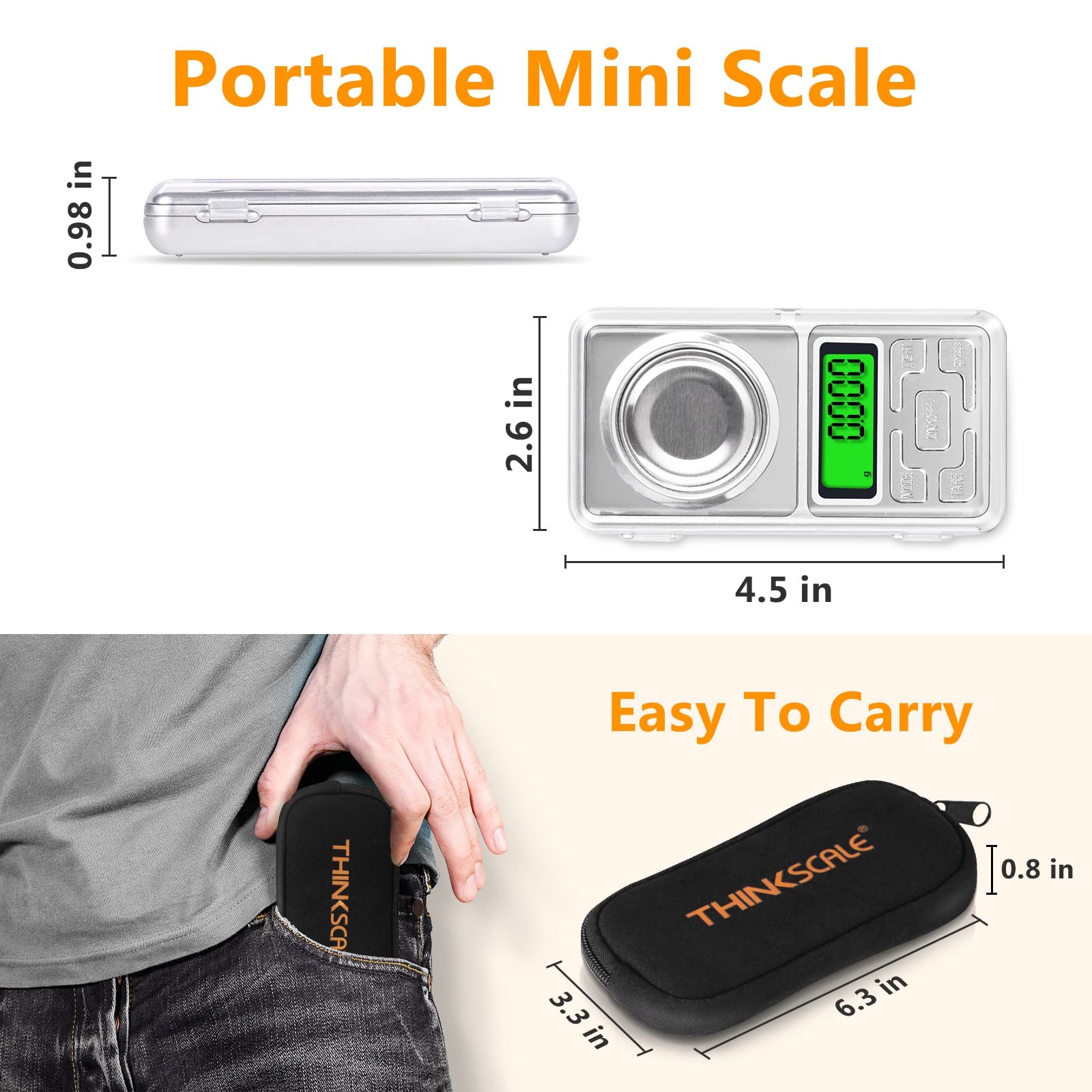 THINKSCALE Digital Reloading Scale 1500 Grain / 0.1gn with LCD Display for Re...