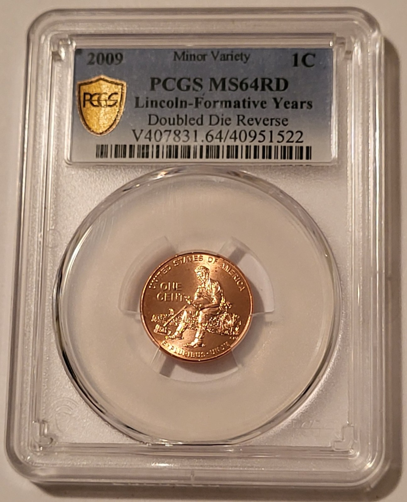 2009 Lincoln Bicentennial Cent Formative Years DDR Minor Variety MS64 RED PCGS