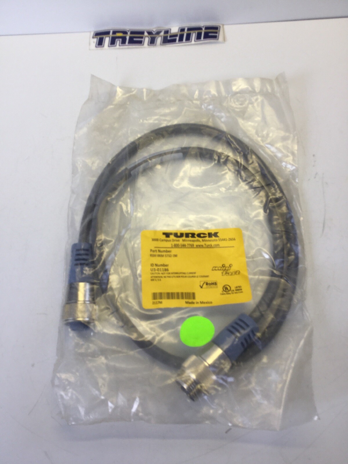 NEW, SEALED, TURCK, RSM RKM 5732-1M, CABLE, U3-01186. (12D-4)