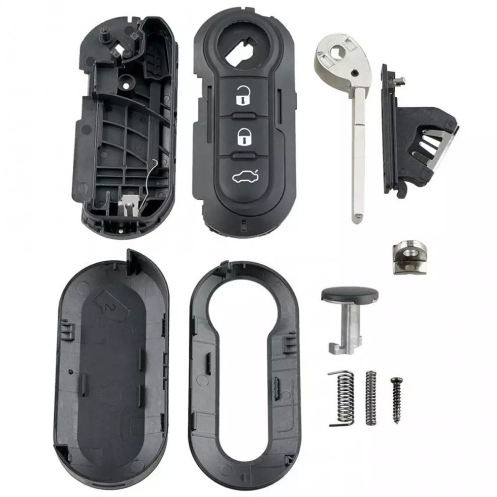 For Fiat 500 Key Fob Replacement Shell Cover Compatible With Multiple Models