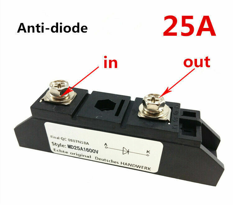 25A 1600V Anti-Reverse Diode MD25A1600V – 20PCS Bulk, Industrial Grade