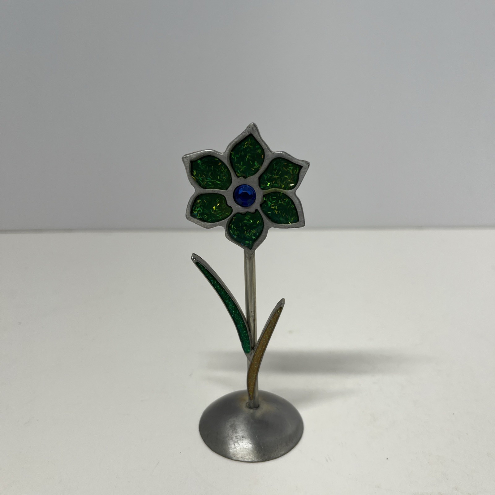 Pewter  Desk Flower Decoration Memo Note Picture Photo Clip