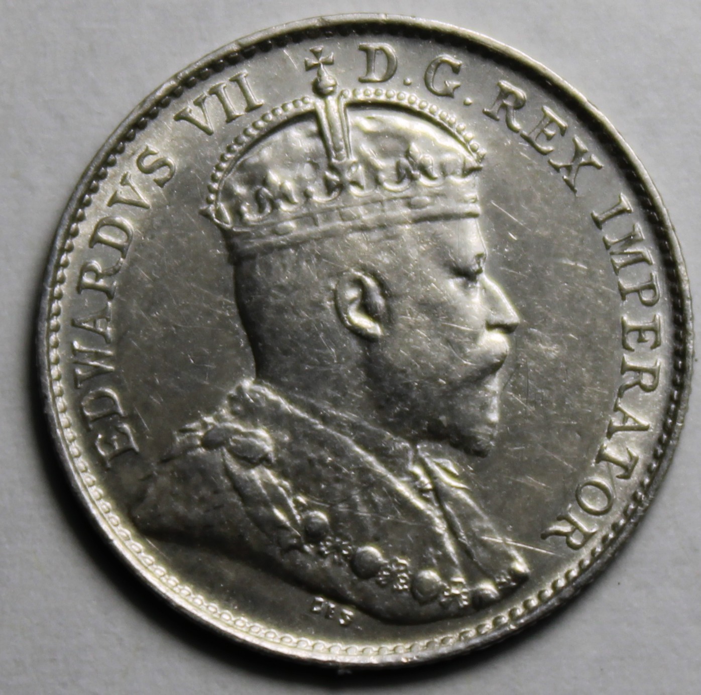 Canada 1903 Silver 5 Cents, Nice Grade, Old Date King Edward VII (C540)
