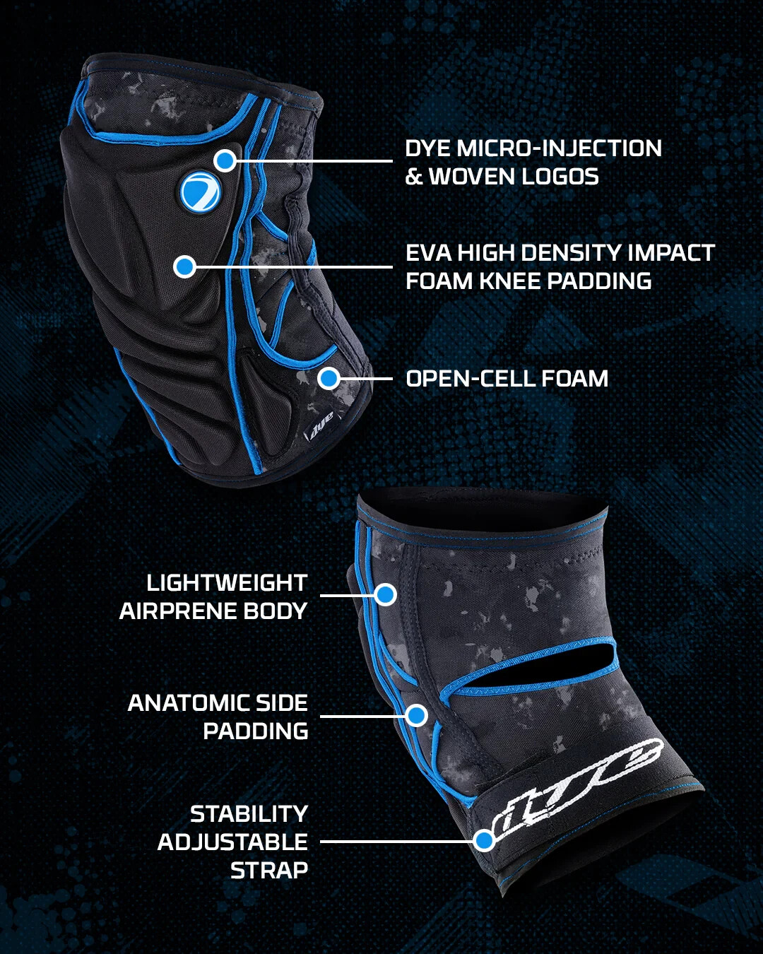 Dye Performance Knee Pads Dyecam Cyan - Large