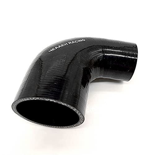 90 Degree ID 2.75 Inch to 3.0 Inch 4Ply Reducer Silicone Hose Black () 70-76MM