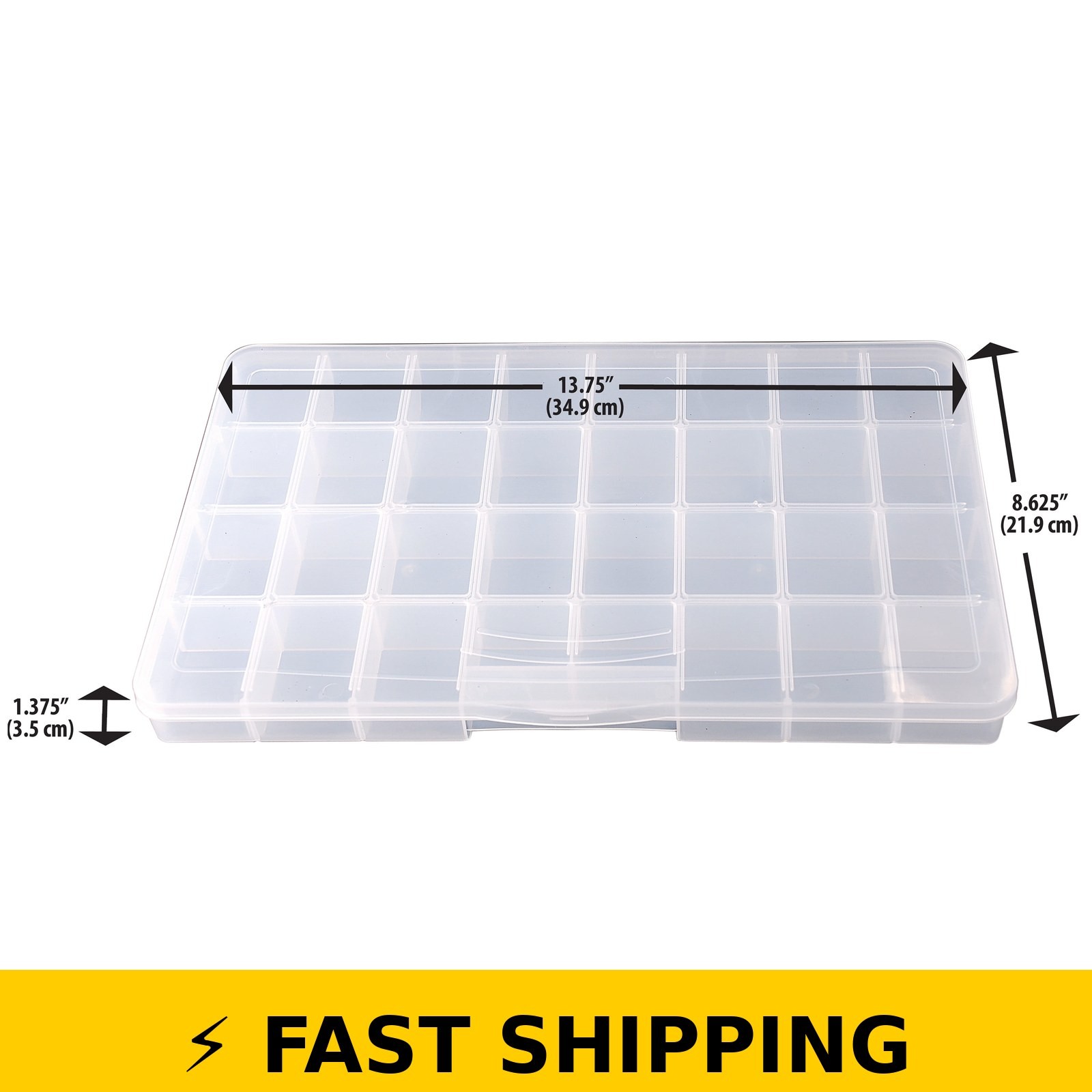 The Beadery 32 Compartment Large Bead Keeper Box - Clear Plastic