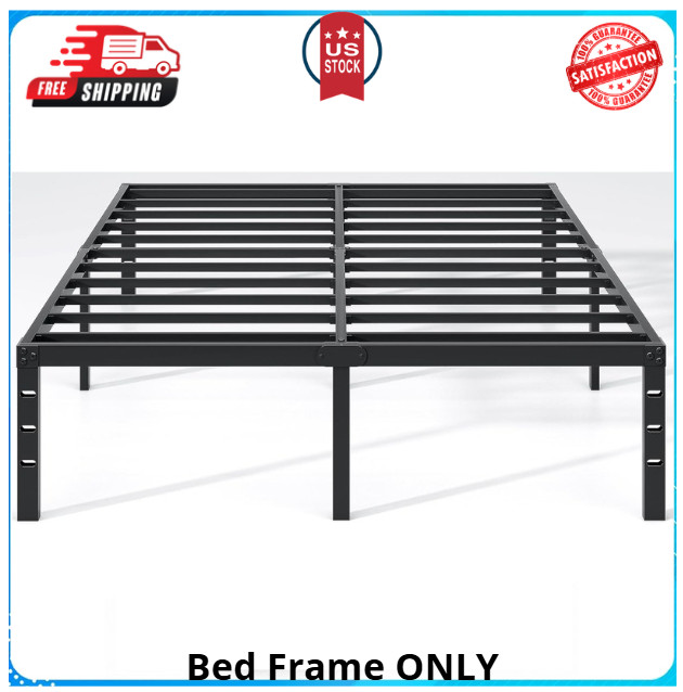 Metal Bed FrameQueen Size Bed Frame with Storage SpaceHeavy Duty Sturdy Mattr...
