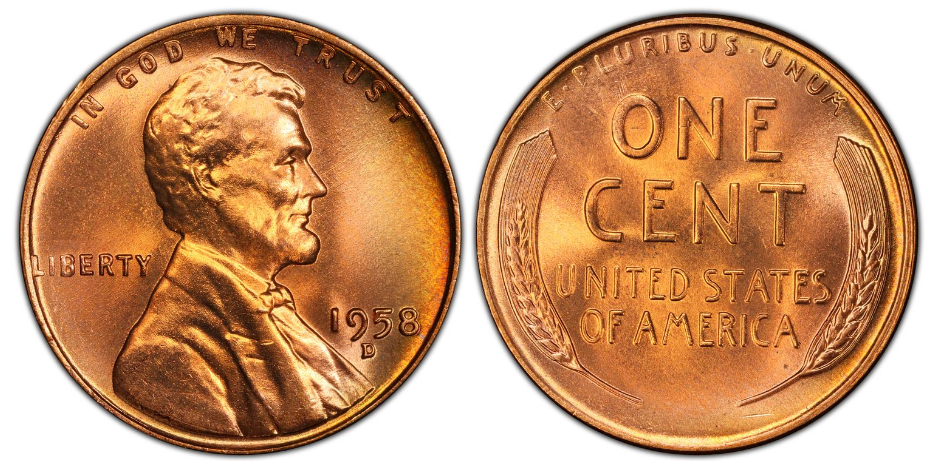 1958 D Lincoln Wheat Cent 1c Brilliant Uncirculated Superb Detail