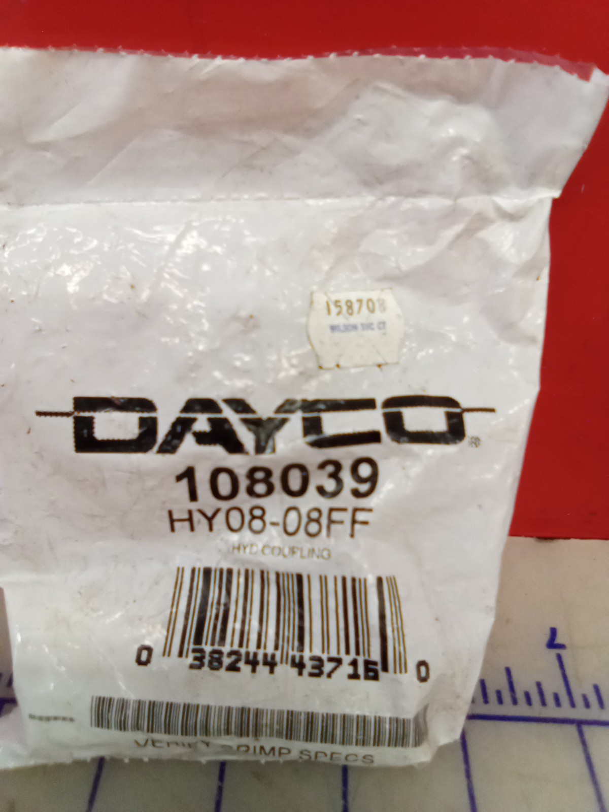 Dayco Hydraulic Coupling 108039, New Old Stock, Free Shipping