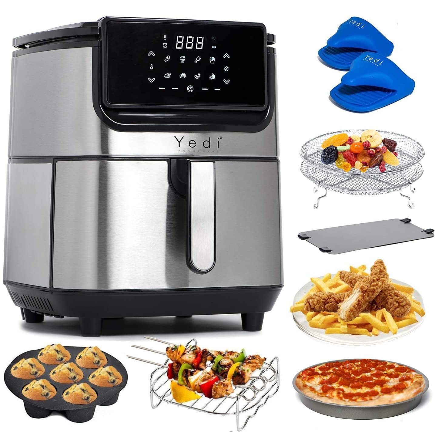 Yedi Evolution Air Fryer, 6.8 Quart, Stainless-Steel 8 QT, Stainless Steel