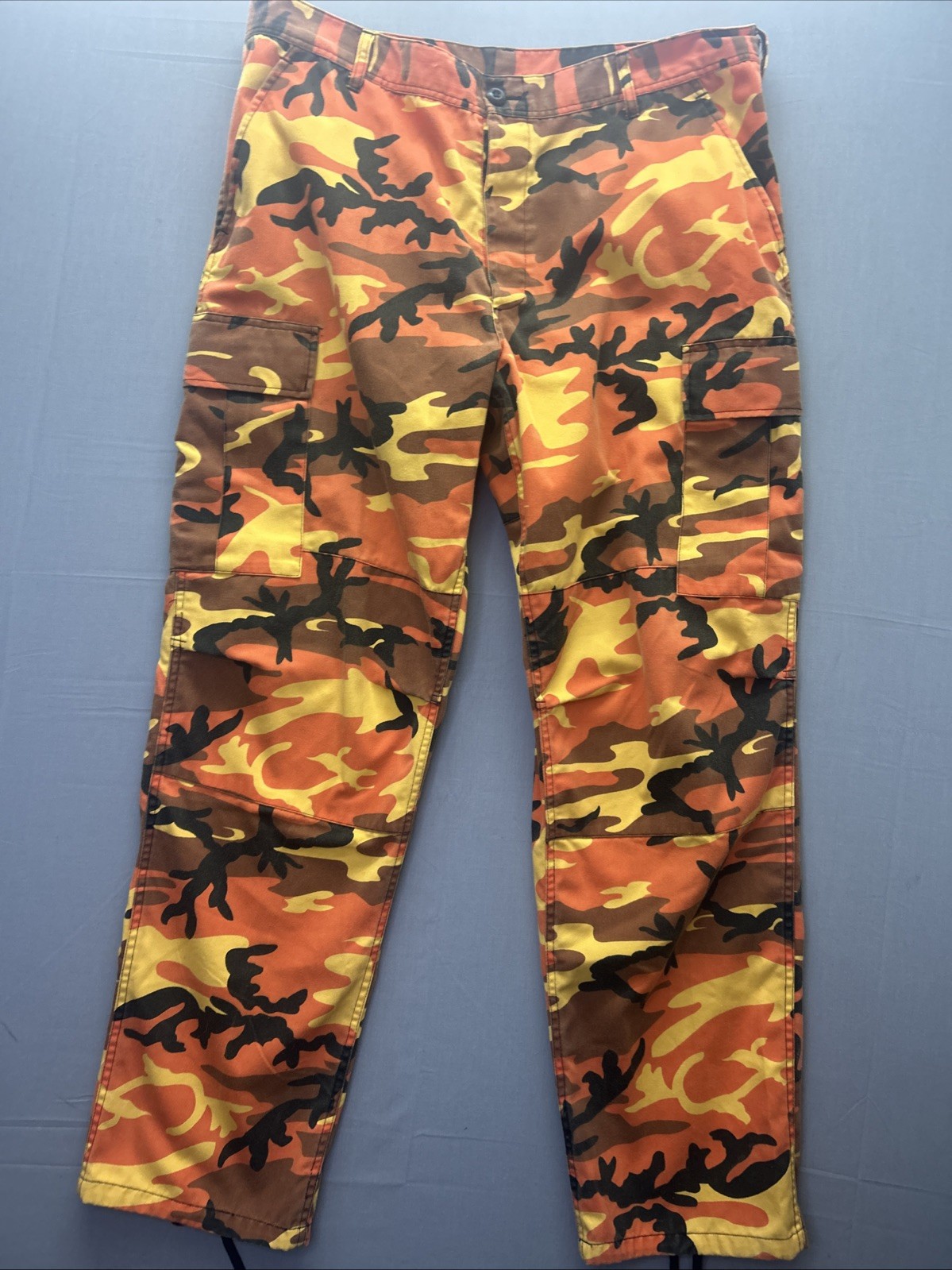 Rothco Ultra Force BDU Cargo Pants Savage Blaze Orange Camo Men Large Regular