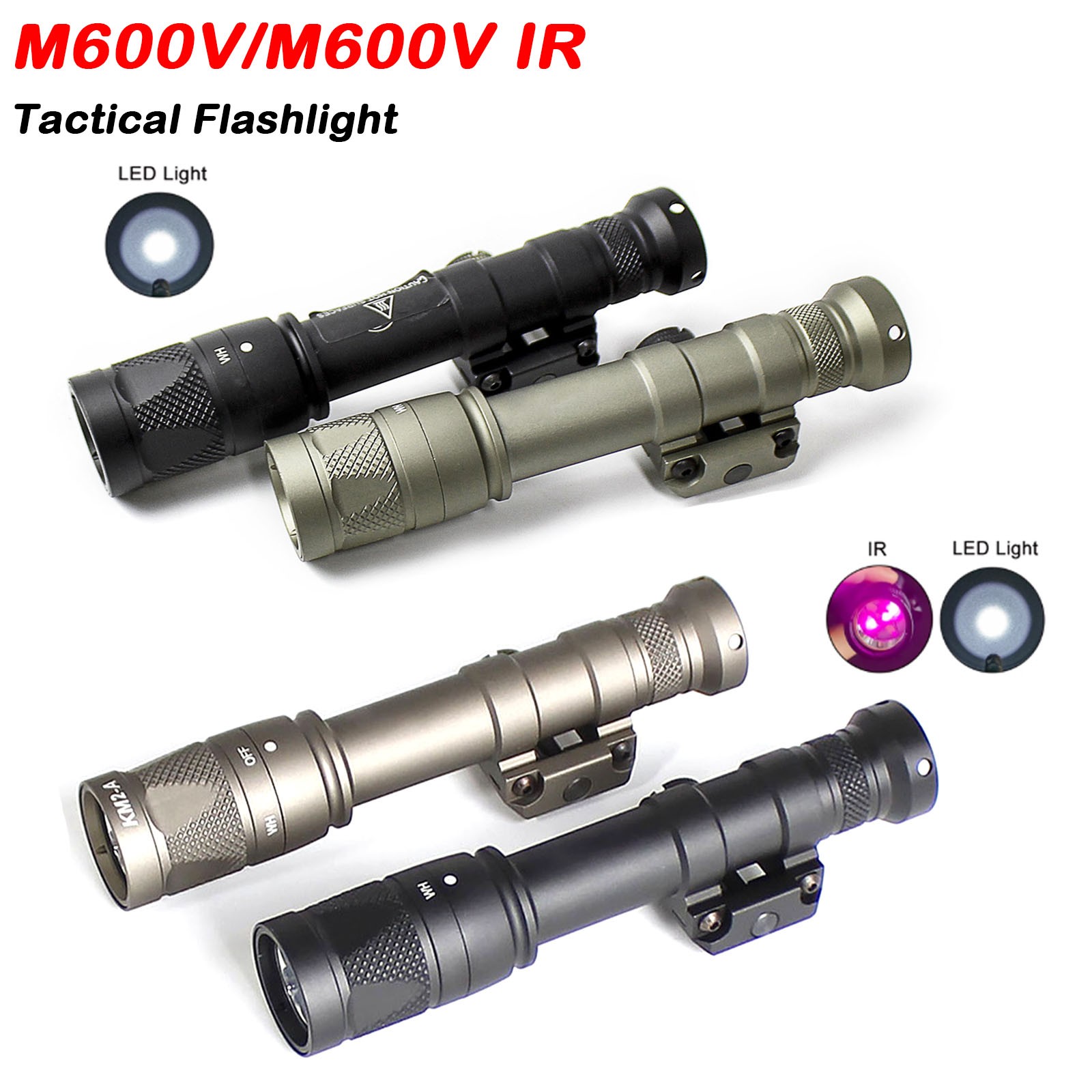 M600V M600V-IR Weapon Hunting Light LED Light And IR Infrared Output Illuminator