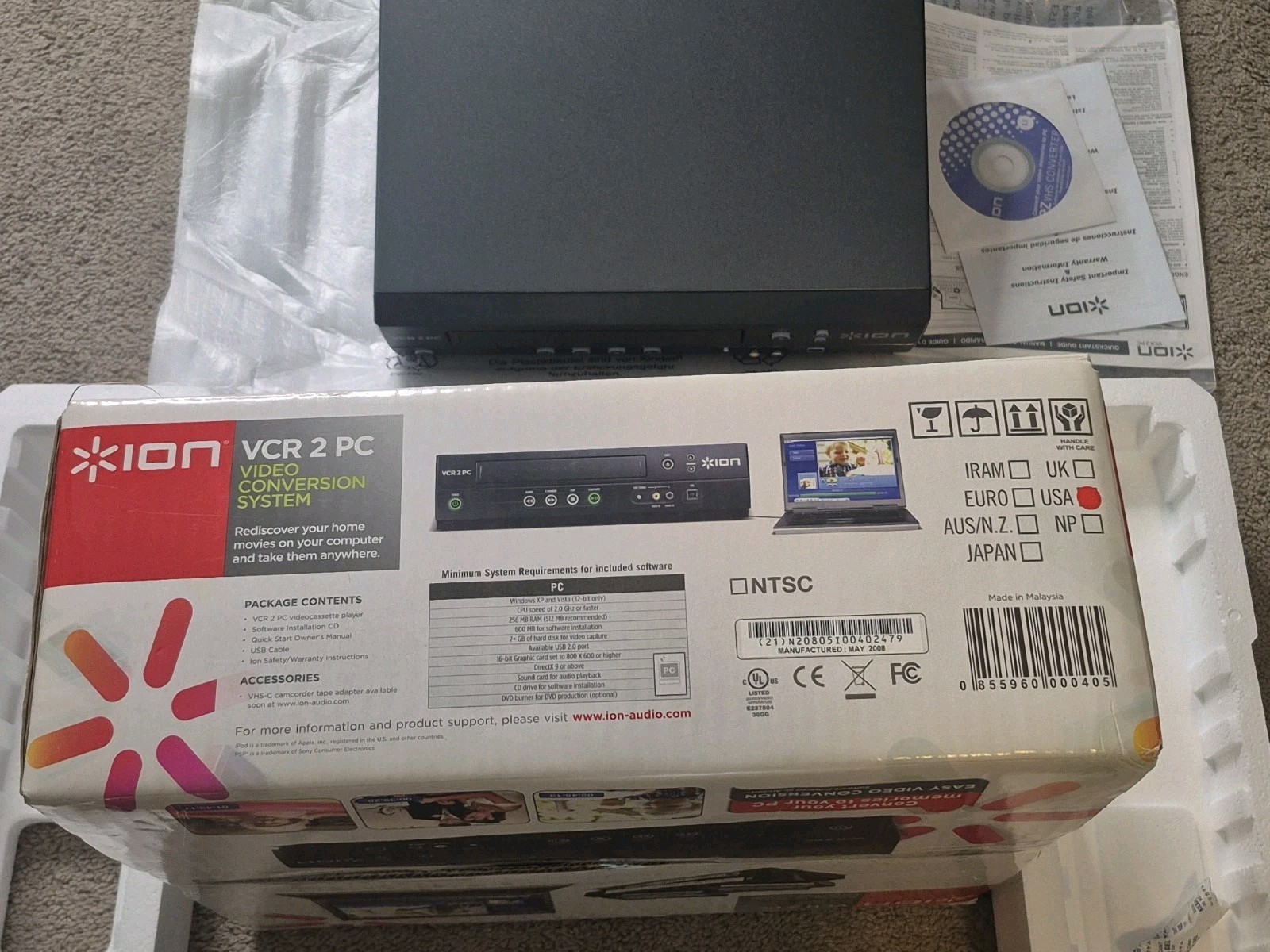 ION VCR 2 PC USB VHS Video to Computer Conversion System