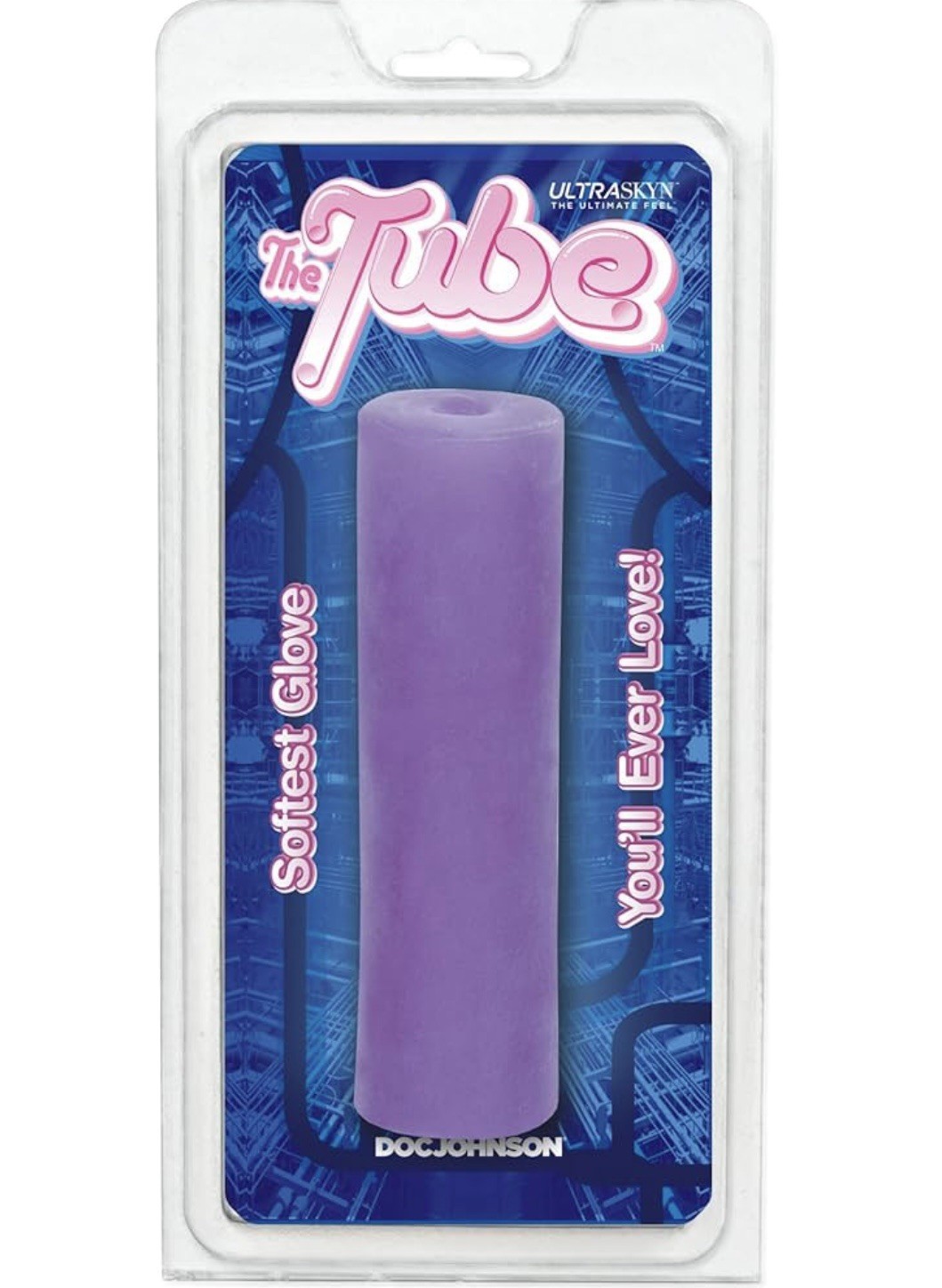 Doc Johnson The Tube ULTRASKYN 5.4in Long Ribbed Tunnel Male Masterbator