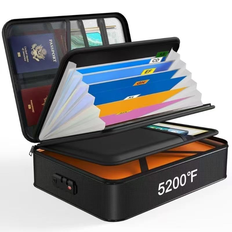 Document Organizer with 5200℉ Heat Insulated,15.0"x11.0"x4.3" Water Resistant...