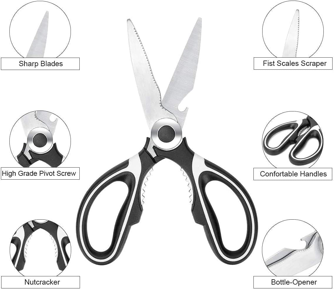 Kitchen Shears Multi Purpose Strong Stainless Steel Kitchen Utility Scissors