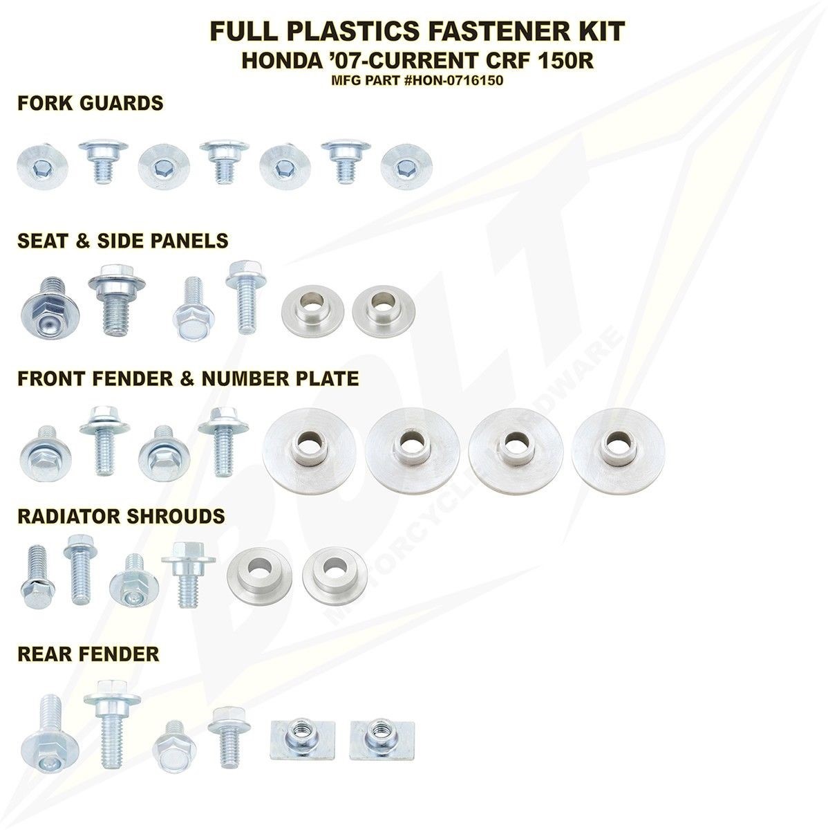 Bolt HON-0716150 Plastics Fastener Kits